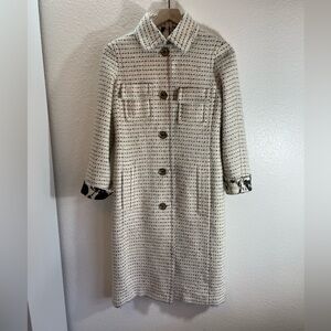Tuleh Long Tweed Coat Size 6/XS